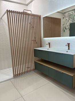 Meuble double vasque et douche 