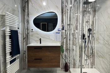 Meuble suspendu 2 tiroirs et douche