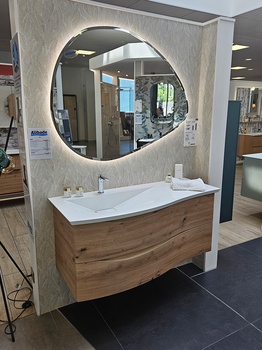 Meuble de salle de bain 2 tiroirs avec miroir led