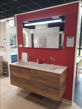 Meuble de salle de bain double vasques avec 4 tiroirs