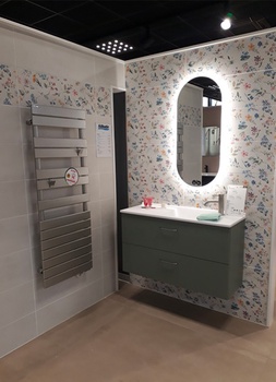 Meuble de salle de bain 2 tiroirs et un sèche serviette