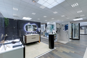 Meuble suspendu double vasque avec miroir LED 