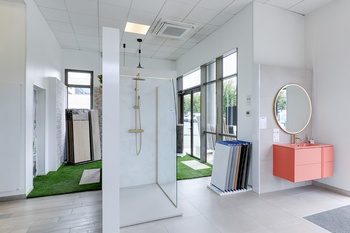 Douche avec receveur extra plat