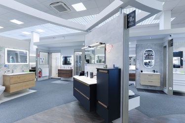 Meuble double vasque avec colonne de rangement