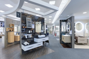 Meuble asymétrique avec vasque à poser