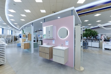 Meuble suspendu avec miroir LED