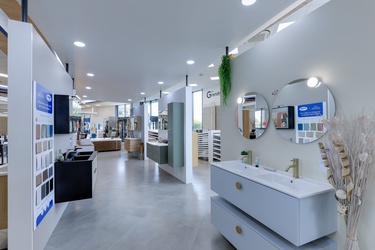 Meuble avec double vasque avec miroir LED