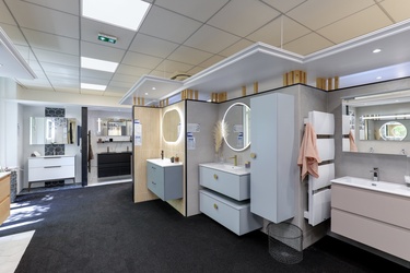 Meuble de salle de bain avec colonne de rangement