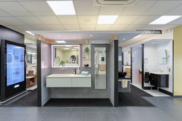 Meuble simple vasque avec colonne de rangement