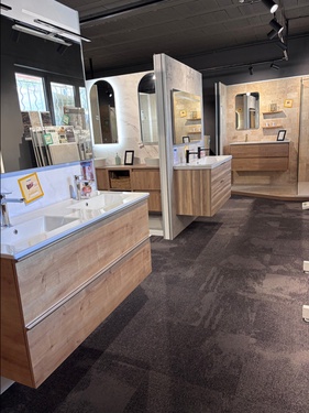 Meuble de salle de bain suspendu avec miroir LED