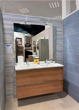 Meuble suspendu 2 tiroirs avec miroir