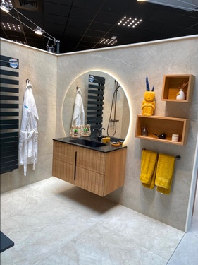 Meuble de salle de bain suspendu avec 2 niches