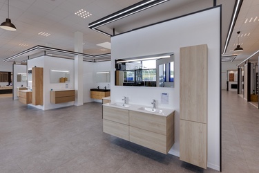 Meuble double vasque avec colonne de rangement