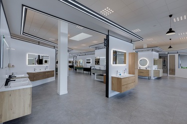 Meuble double vasque avec colonne de rangement