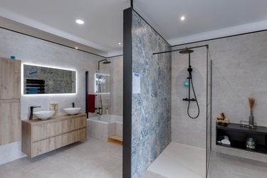 Meuble double vasque et douche