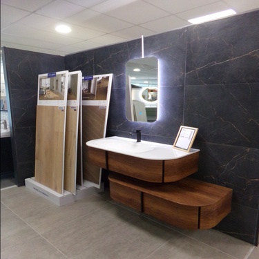 Meuble asymétrique avec simple vasque