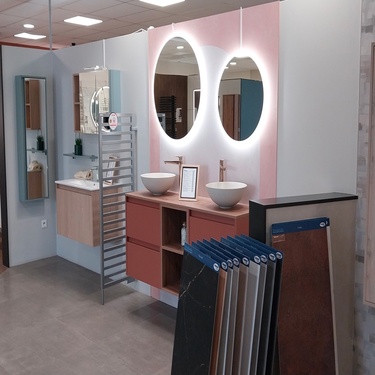 Meuble suspendu avec double vasque à poser