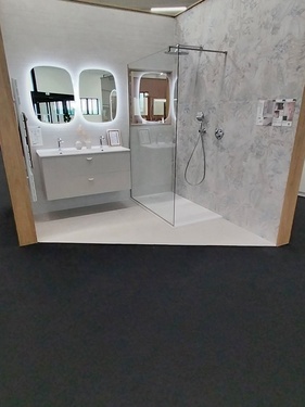 Meuble double vasque avec miroir LED