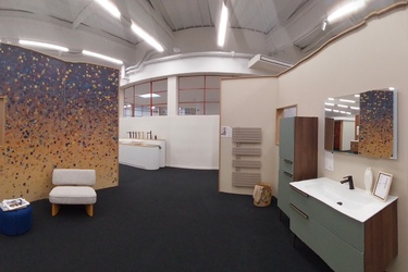 Douche et meuble avec double vasque à poser