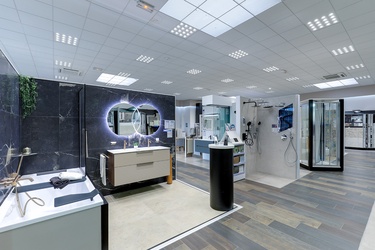 Meuble suspendu double vasque avec miroir LED 