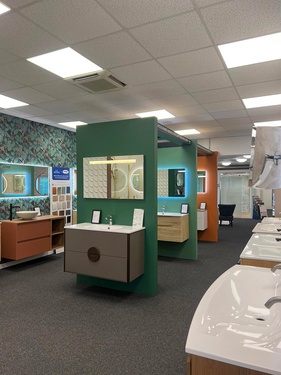 Meuble suspendu avec miroir LED