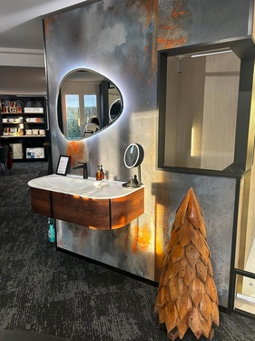 Meuble suspendu avec miroir LED