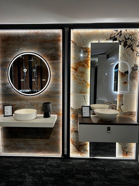 Meuble suspendu avec vasque à poser