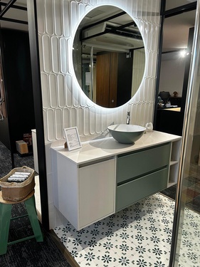 Meuble suspendu avec vasque à poser