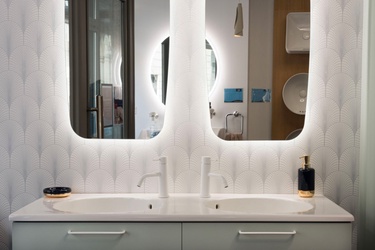 Meuble double vasque avec miroir led