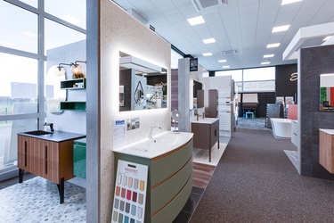 Meuble suspendu de 3 tiroirs avec miroir LED