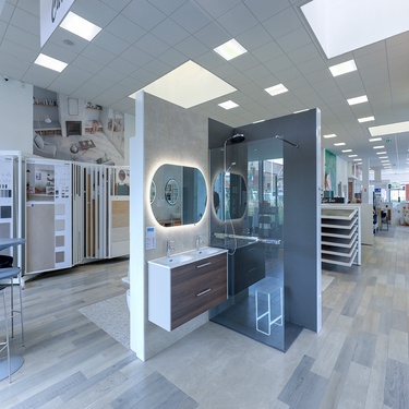 Meuble suspendu avec miroir LED