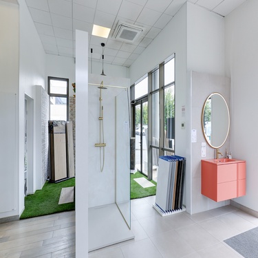 Douche avec receveur extra plat