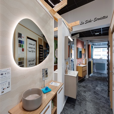 Vasque à poser avec miroir Led