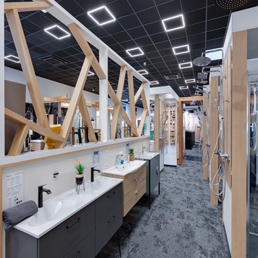 Meuble sur pied avec double vasque