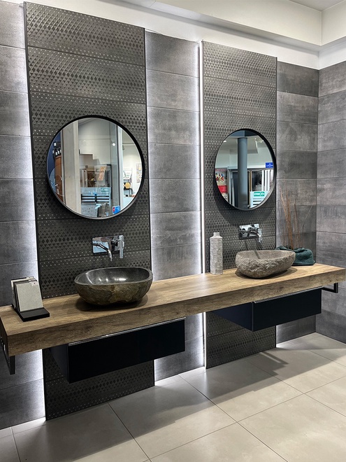 Meuble double avec vasque à poser