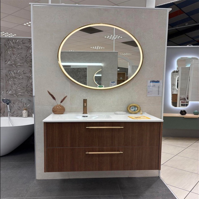 Meuble de salle de bain suspendu avec 2 tiroirs