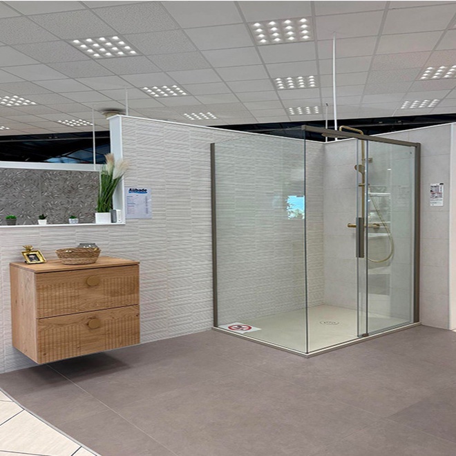 Douche avec receveur extra plat