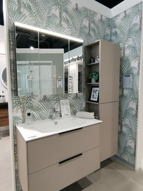 Ensemble meuble de salle de bains et miroir LED