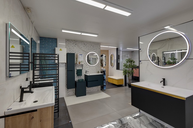 Meuble salle de bain avec colonne de rangement